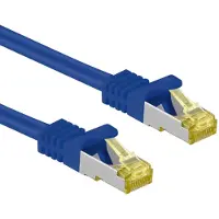 Goobay 30m RJ45 patchkabel CAT 6A S/FTP (PiMF), 500 MHz, met CAT 7 ruwe kabel, blauw LSZH halogeenvrij, koper