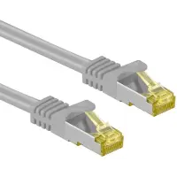 Goobay 7,5m RJ45 patchkabel CAT 6A S/FTP (PiMF), 500 MHz, met CAT 7 ruwe kabel, grijs LSZH halogeenvrij, koper