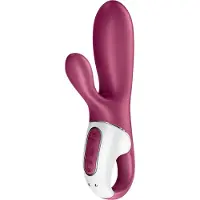 Satisfyer Hot Bunny - App-gestuurde verwarmende vibrator met clitorisstimulator (rood)