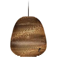 Think Paper Hanglamp Binky 290, dimbaar, bruin / roest, Woon-/ Eetkamer, Papier, Modern, hanglamp
