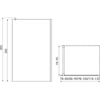 Kerra Alfa inloopdouche 120x203cm chroom
