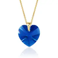 Montebello Ketting Fleur HG98 - Swarovski Hart - 925 Zilver Verguld - Ø14mm - 50cm