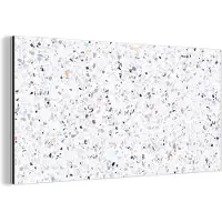 MuchoWow Wanddecoratie Metaal - Aluminium Schilderij Industrieel - Graniet - Structuur - Design - Wit - 80x40 cm - Dibond - Foto op aluminium - Industriële muurdecoratie - Voor de woonkamer/slaapkamer
