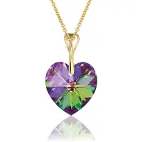 Montebello Ketting Pim HG101 - Swarovski Hart - 925 Zilver Verguld - Ø14mm - 50cm