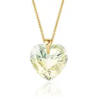 Montebello Ketting Fleur HG100 - Swarovski Hart - 925 Zilver Verguld - Ø14mm - 50cm