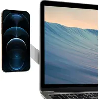 Peachy Magnetische Telefoonhouder van Aluminium voor Laptop en MacBook - Zilverkleur