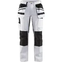 Blakläder Dames Schildersbroek met stretch 79101000 | Wit/Zwart | Maat 50 - 7330509629550