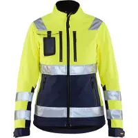 Blakläder 4902-2517 Dames Softshell jack High Vis High Vis Geel/Marineblauw maat XS dames
