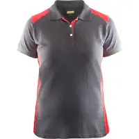 Blakläder Dames poloshirt piqué 33901050 | Grijs/Rood | Maat XXL - 7330509515785