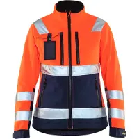 Blakläder 4902-2517 Dames Softshell jack High Vis High Vis Oranje/Marineblauw maat S dames