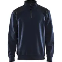 Blakläder Sweatshirt bicolour met halve rits 33531158 | Donker marineblauw/Zwart | Maat XXL - 7330509656679