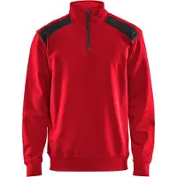Blakläder Sweatshirt bicolour met halve rits 33531158 | Rood/Zwart | Maat XS - 7330509596999
