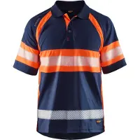 Blakläder 3338-1051 UV-Poloshirt High Vis Klasse 1 Marineblauw/Oranje maat XL heren