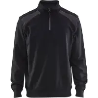 Blakläder 3353-1158 Sweatshirt bi-colour met halve rits Zwart/Donkergrijs maat M heren