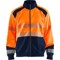 Blakläder Sweatshirt hele rits High-Vis 35582528 | High-Vis Oranje/Marineblauw | Maat 4XL - 7330509623572