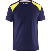 Blakläder T-Shirt bicolour 33791042 | Marine/High-Vis Geel | Maat XS - 7330509604212