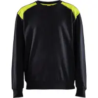 Blakläder Sweatshirt bicolour 35801158 | Zwart/High-Vis Geel | Maat 3XL - 7330509810521