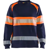 Blakläder 3409-1158 Dames Sweatshirt High Vis Marineblauw/Oranje maat M dames