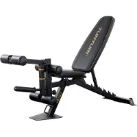Tunturi Centuri UB100 Halterbank verstelbaar - Fitnessbank belastbaar tot 200kg - Trainingsbank, buikspierbank & leg extension in één