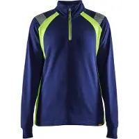 Blakläder Dames Sweatshirt halve rits Visible 34031158 | Marine/High-Vis Geel | Maat XS - 7330509815526