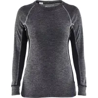 Blakläder 7200-1732 Dames onderhemd, 100% Merino WARM Medium Grijs/Zwart maat XXXL dames