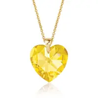 Montebello Ketting Fleur HG50 - Swarovski Hart - 925 Zilver Verguld - Ø14mm - 45cm