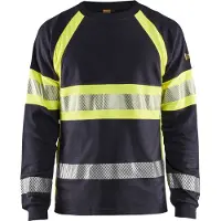 Blakläder Vlamvertragend T-Shirt lange mouwen 34841761 | Marine/High-Vis Geel | Maat M - 7330509725559