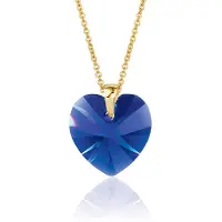 Montebello Ketting Fleur HG57 - Swarovski Hart - 925 Zilver Verguld - Ø14mm - 45cm
