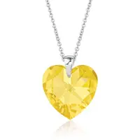 Montebello Ketting Fleur HZ52 - Swarovski Hart - 925 Zilver Gerhod. - Ø14mm - 45cm