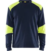 Blakläder Vlamvertragend T-Shirt lange mouwen 34571761 | Marine/High-Vis Geel | Maat XXL - 7330509725672