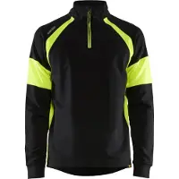 Blakläder 3550-1158 Sweatshirt met High Vis zones Zwart/High Vis Geel maat XXXL heren