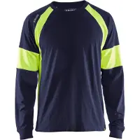 Blakläder T-Shirt lange mouw 35201030 | Marine/High-Vis Geel | Maat 3XL - 7330509697443