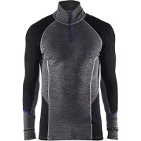 Blakläder 4899-1732 Onderhemd 100% Merino met rits WARM Medium Grijs/Zwart maat 5XL heren