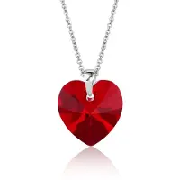 Montebello Ketting Fleur HZ56 - Swarovski Hart - 925 Zilver Gerhod. - Ø14mm - 45cm