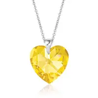 Montebello Ketting Fleur HZ50 - Swarovski Hart - 925 Zilver Gerhod. - Ø14mm - 45cm