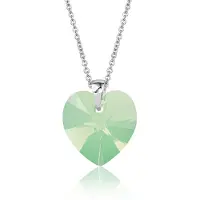 Montebello Ketting Fleur HZ28 - Swarovski Hart - 925 Zilver Gerhod. - Ø14mm - 45cm