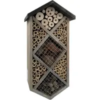 Garden Spirit Insectenhotel Grijs Zwart 7-delig - Insectenhuis - - Grijs - I