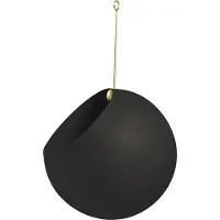 AYTM bloempot Globe, hangend, Ø 17 cm, zwart, aluminium Globe, messing / goud, Aluminium, Design