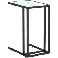 vidaXL Computer bijzettafel 50x35x65 cm gehard glas witmarmerkleurig