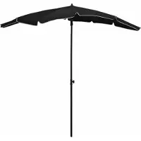 vidaXL - Parasol - met - paal - 200x130 - cm - zwart