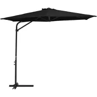vidaXL Parasol met stalen paal 300 cm zwart