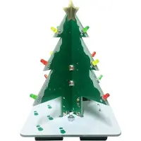 Arexx Mini Kerstboom 12cm hoog - Groen/Wit - 4 takken met programmeerbare LED verlichting- Gadget bureau kerstboom