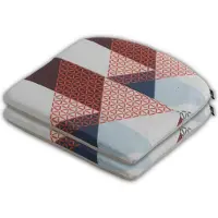 Madison - Zitkussen - Universeel - 2 stk. - 46x48 cm - Triangle Blue - Stapelstoel - Blauw