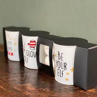 Xmasdeco Set van drie kaarshouders met kaarsen