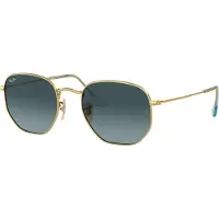 Ray-Ban Square Unisex Gouden Blauwe Grijs Verloop Zonnebril