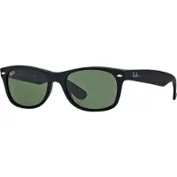 Ray-Ban New Wayfarer RB2132/55 Black Rubber / Crystal Green