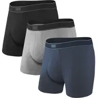 Saxx - Daytripper Boxer Brief Fly 3-Pack - Synthetisch ondergoed S, grijs