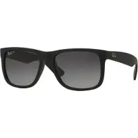 Ray-Ban - Merken - Justin Classic Matte Rubber Black Light Grey voor Unisex van Nylon - Zwart