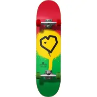Blueprint Spray Heart Complete Skateboard - Rasta