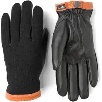 Hestra Handschoen Unisex Deerskin Wool Tricot Black/Black-8